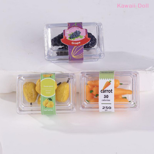 DIAPER&CORED Puppenhaus-Mini-Gemüse und -Obst in Frischhalteboxen, Puppenzubehör, 1-teiliges Set - Bild 1
