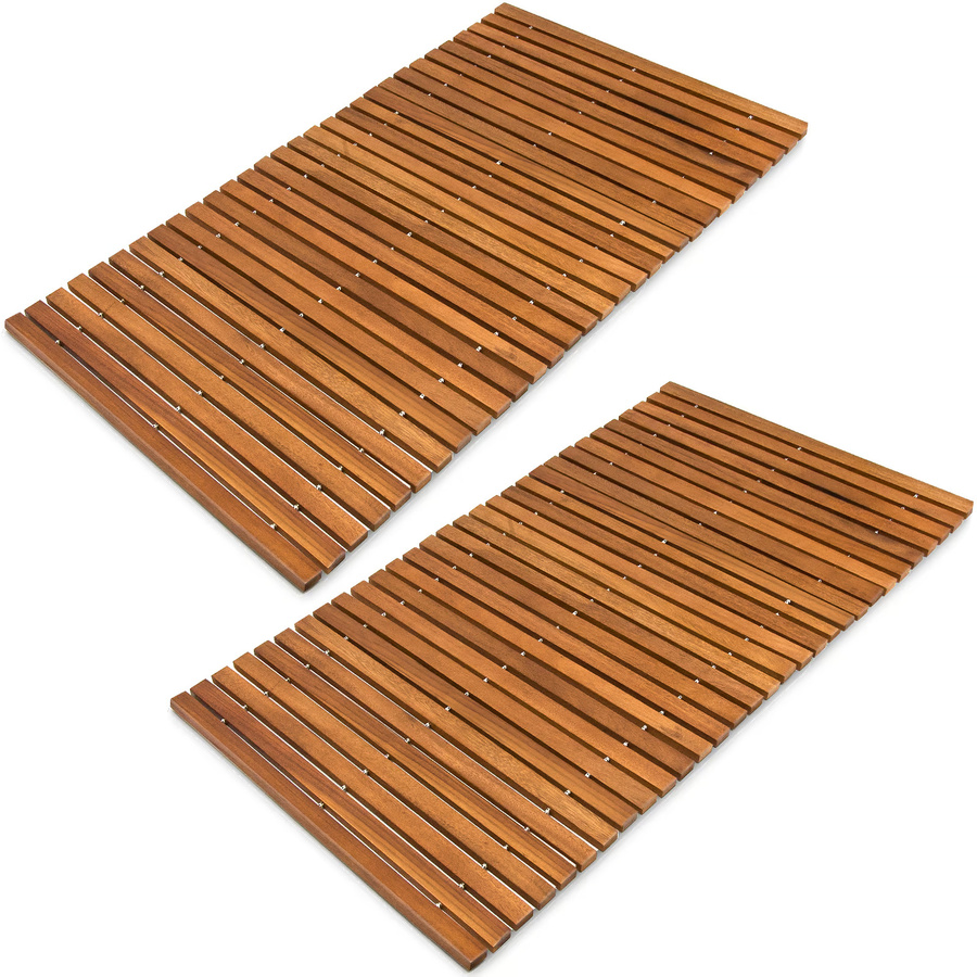 Deuba Badematte 2er-Set aus Akazie FSC-zertifiziert, Braun, B/T: 76 x 50 cm - Bild 2
