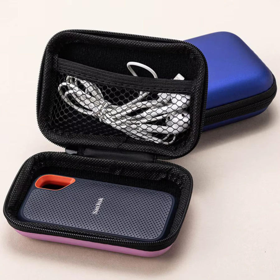 Harte PU-Schutzhülle in Pink für SanDisk Extreme Portable SSD E30 E60 E61 mit Kabel-Organizer - Bild 4