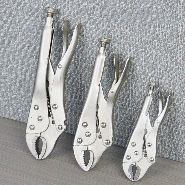 Industrielle Multifunktions-Druckzange als Hochleistungs-C-Typ-Kreisschlüssel mit festem Mundstück in Silber - Bild 1