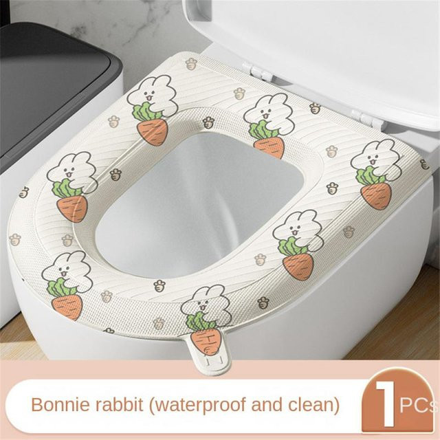 Yiran Furniture Toilettensitzkissen in Weiß, wasserdichte und waschbare Matte mit Tier-Motiv für Erwachsene - Bild 1