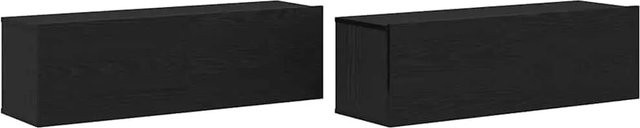 vidaXL TV-Schrank Set aus Holzwerkstoff, 2 Stück, Schwarz, B/T/H: 100 x 30 x 30 cm - Bild 1