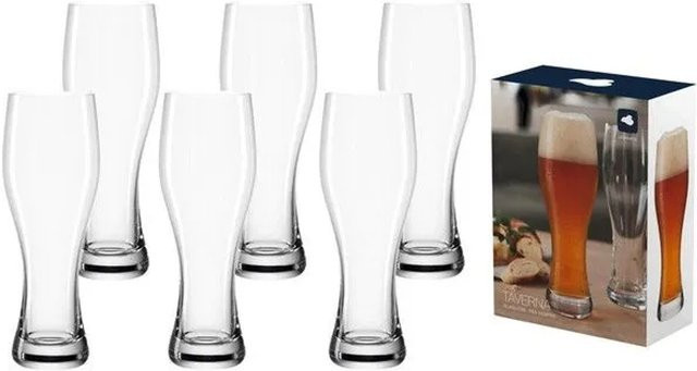 Leonardo Taverna Weizenbierglas Set, transparent, 6er Set, 500 ml - Bild 1