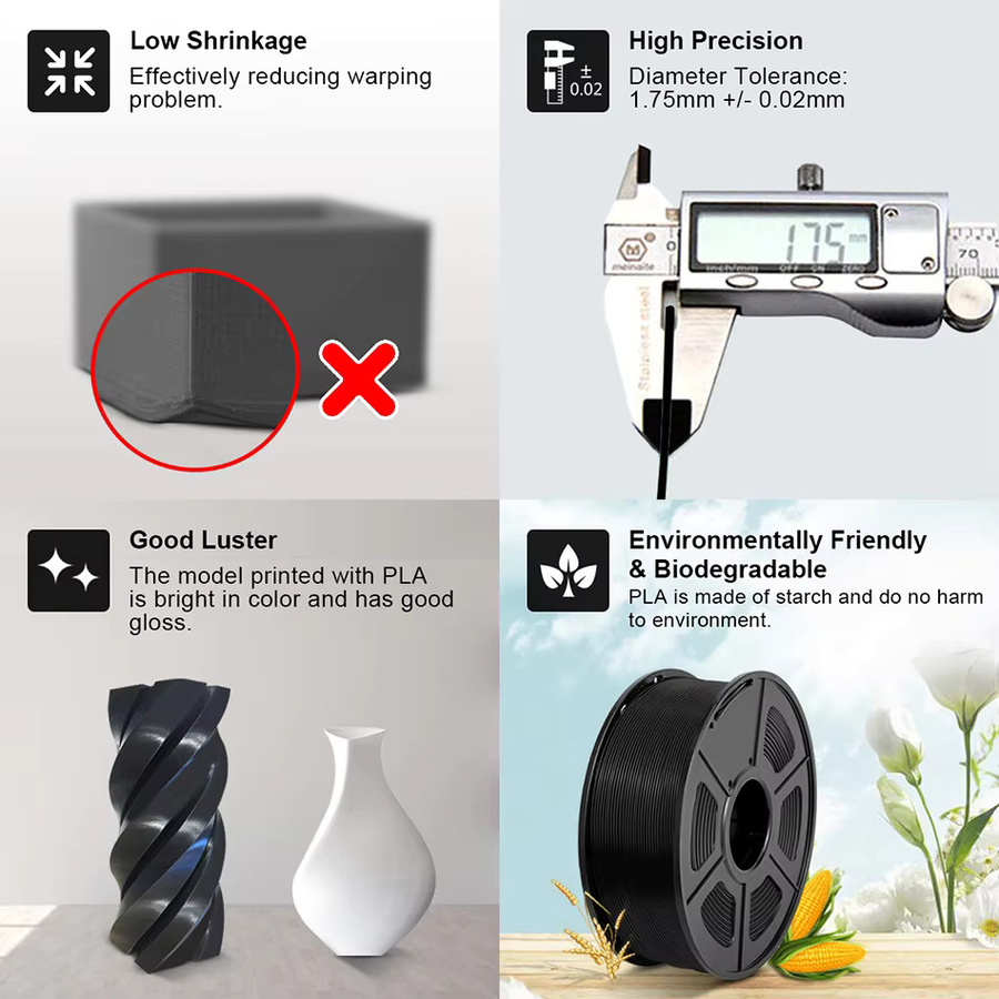 JAYO 3D-Drucker Filament Set aus PETG und PLA Plus, 1,75 mm, 5 Rollen für FDM 3D-Drucker und 3D-Stifte - Bild 4