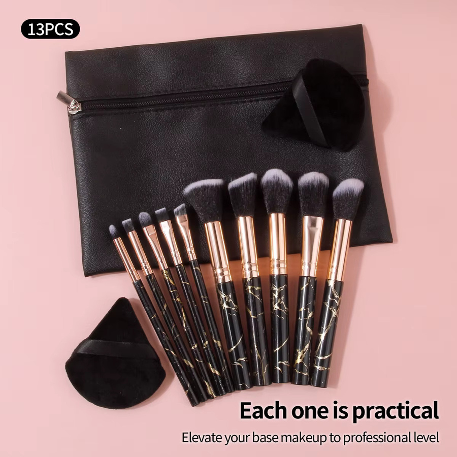 KOSSHOW Make-up-Pinsel-Set mit Kosmetiktasche, 13-teilig, Schwarz, Unisex - Bild 4