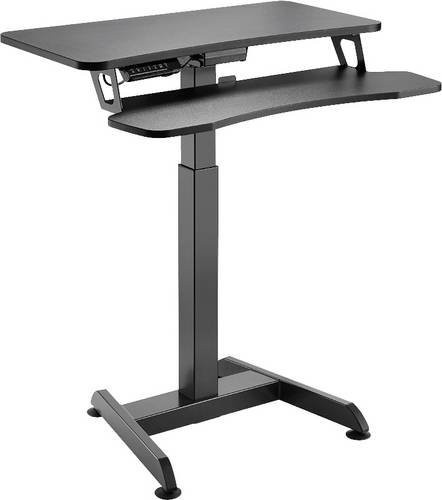 LogiLink Elektrisch höhenverstellbarer Stehtisch EO0014 Schwarz mit Tastaturablage und ergonomischem Design - Bild 1