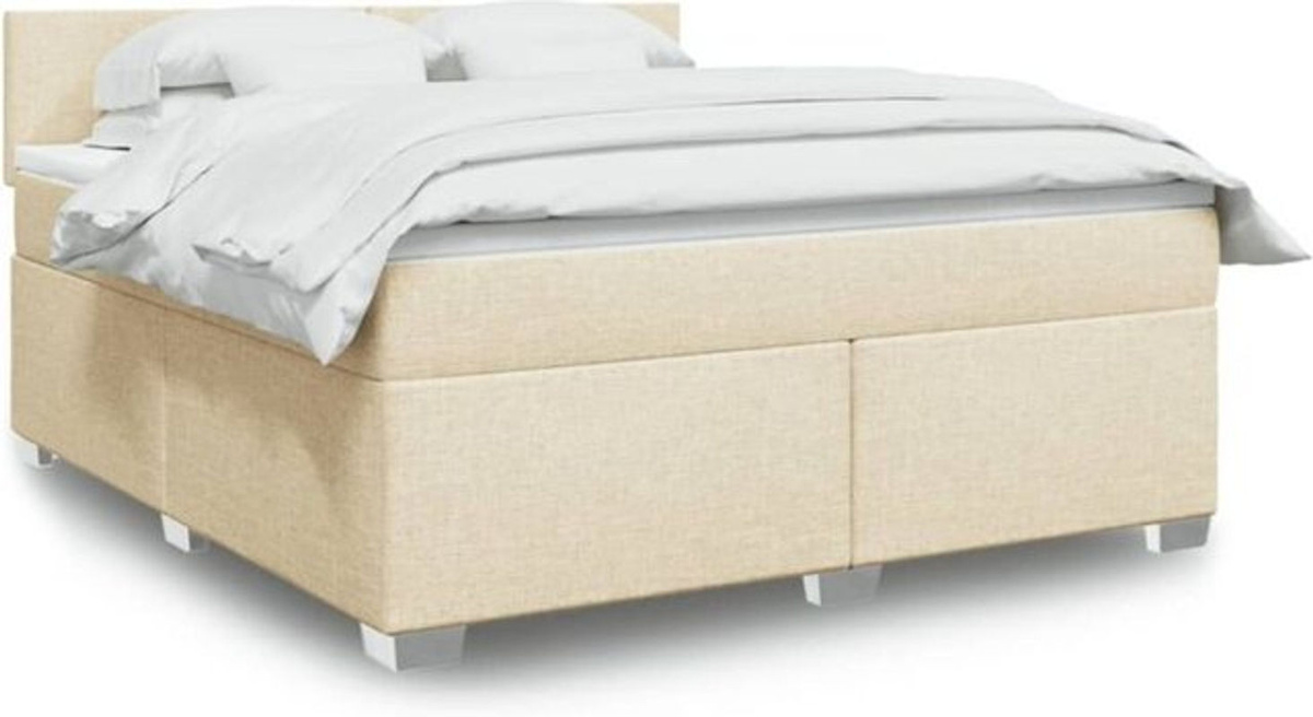 vidaxl Boxspringbett mit Matratze in Beige aus Stoff, B/T/H: 180 x 200 x 100,5 cm - Bild 1