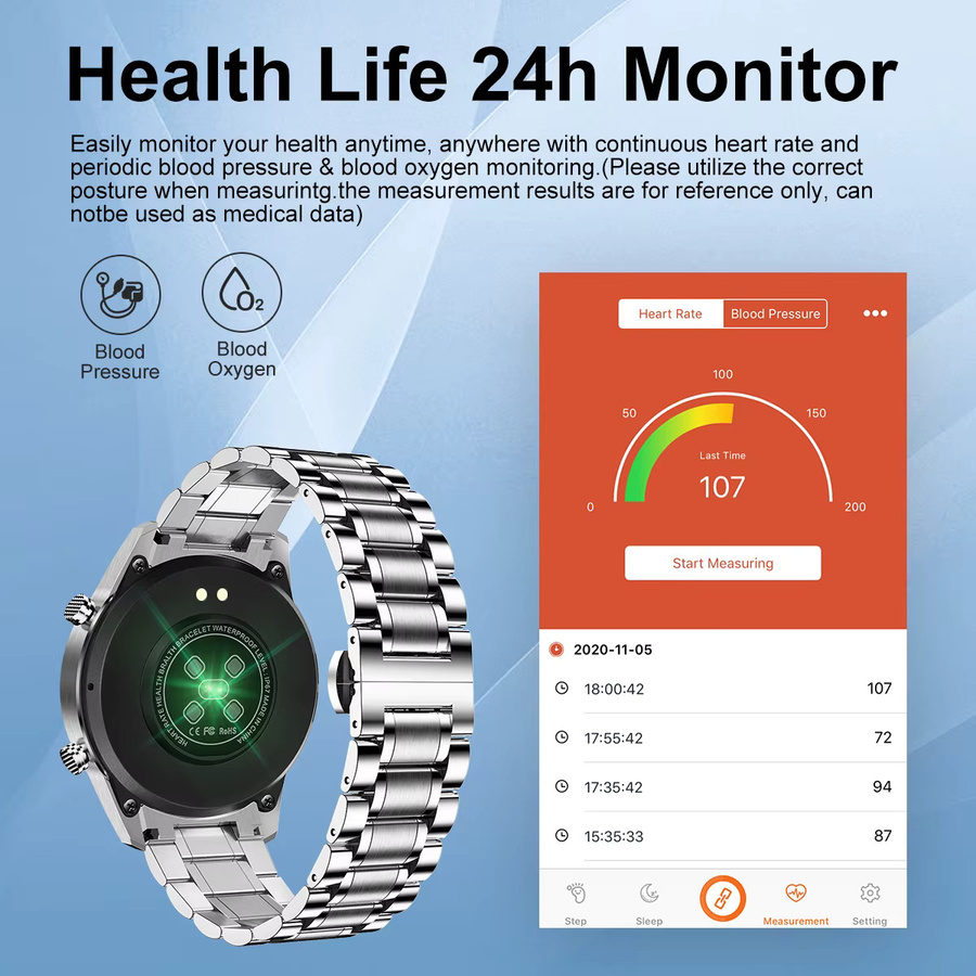 LIGE Smartwatch, Edelstahl, Silber, Herren - Bild 4