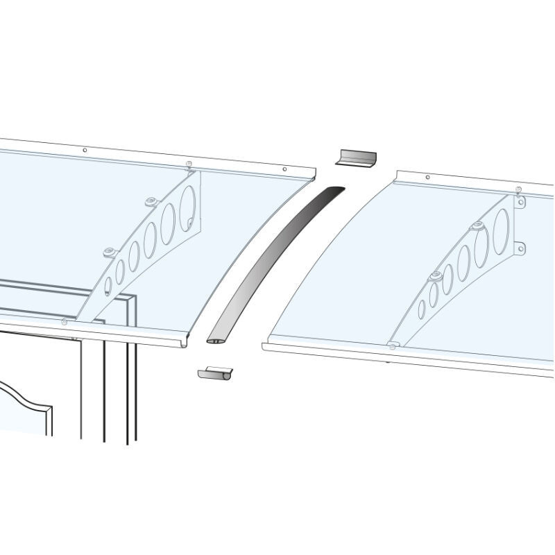 Scobalit Verbindungsset für Vordach aus Aluminium in Edelstahloptik Silber/Transparent - Bild 1