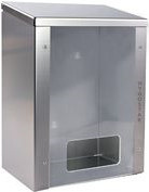 HYGOSTAR Edelstahlspender in Silber mit Plexiglasscheibe als Multispender für lose Hauben, Schutzärmel und Überschuhe - Bild 1
