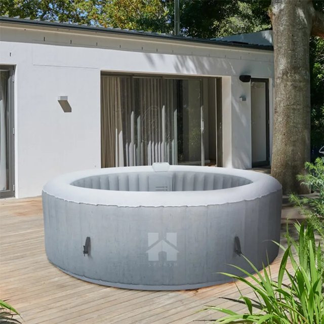 Home Deluxe Outdoor Whirlpool SPLASH in Betonoptik für 6 Personen inklusive Abdeckung, Durchmesser: 208 cm, Höhe: 65 cm - Bild 3