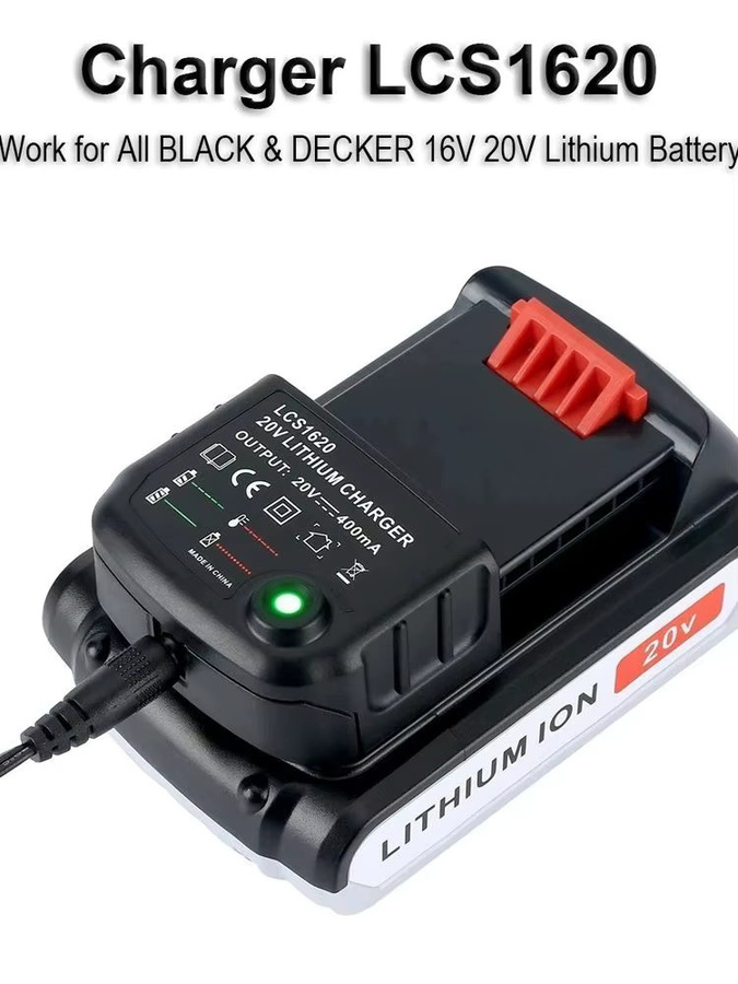 Black+Decker Lithium-Ionen-Batterieladegerät für 10,8 V, 14,4 V, 18 V und 20 V Serien sowie LBXR20 Bohrmaschinen und Akkuschrauber - Bild 6