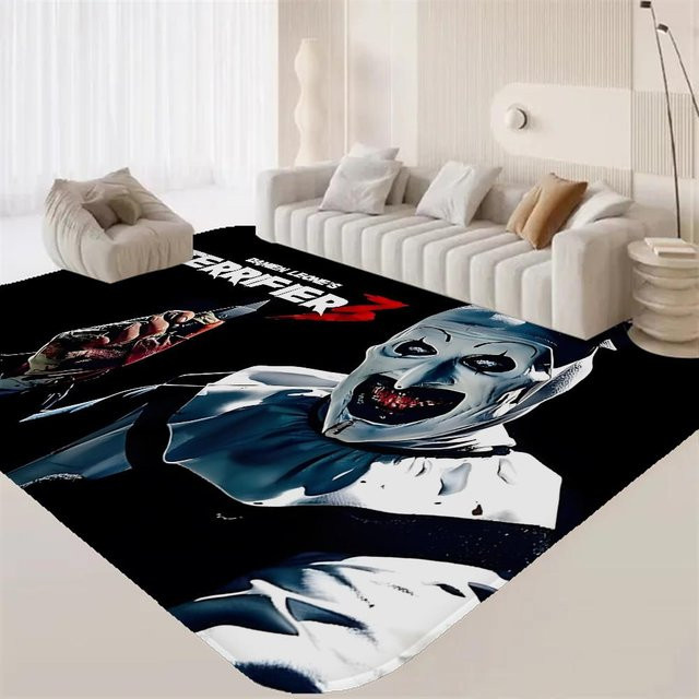 Rutschfeste Badematte T-Terrifier 3 Horror Clown Design von JGJG, Farbe: Schwarz, B/L: 40 x 120 cm - Bild 1