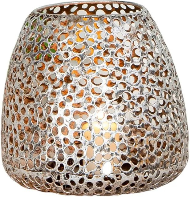 Gilde Windlicht Chico in Silber im Antique-Look aus Metall, Durchmesser: 20 cm, Höhe: 20 cm - Bild 1