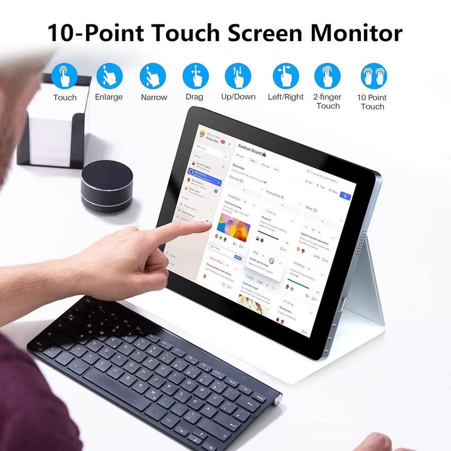 Pisichen Tragbarer 9,7 Zoll Touchscreen Monitor mit 2K LED IPS Display in Schwarz für Raspberry Pi, Xbox, PS4/5, Switch und Windows PC - Bild 4