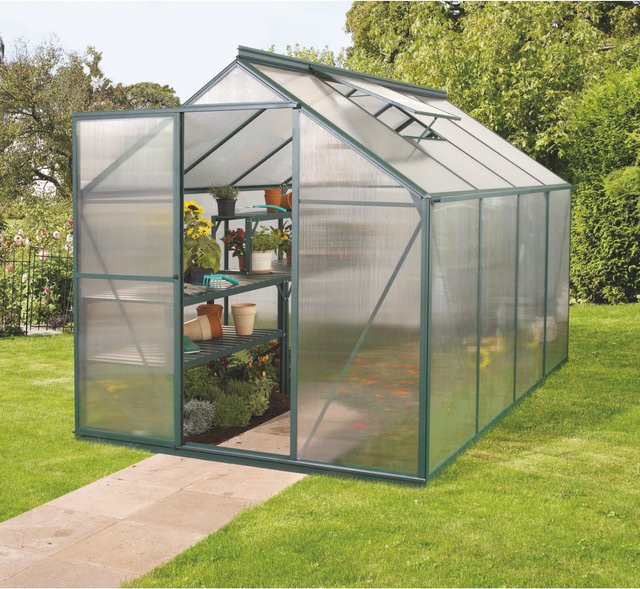 Vitavia Gewächshaus Triton 5000 in Smaragdgrün mit 6 mm Hohlkammerplatten und Stahlfundament, 5,0 m² - Bild 3