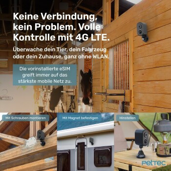 PetTec Pet Cam 4G/LTE Überwachungskamera in Schwarz - Bild 2