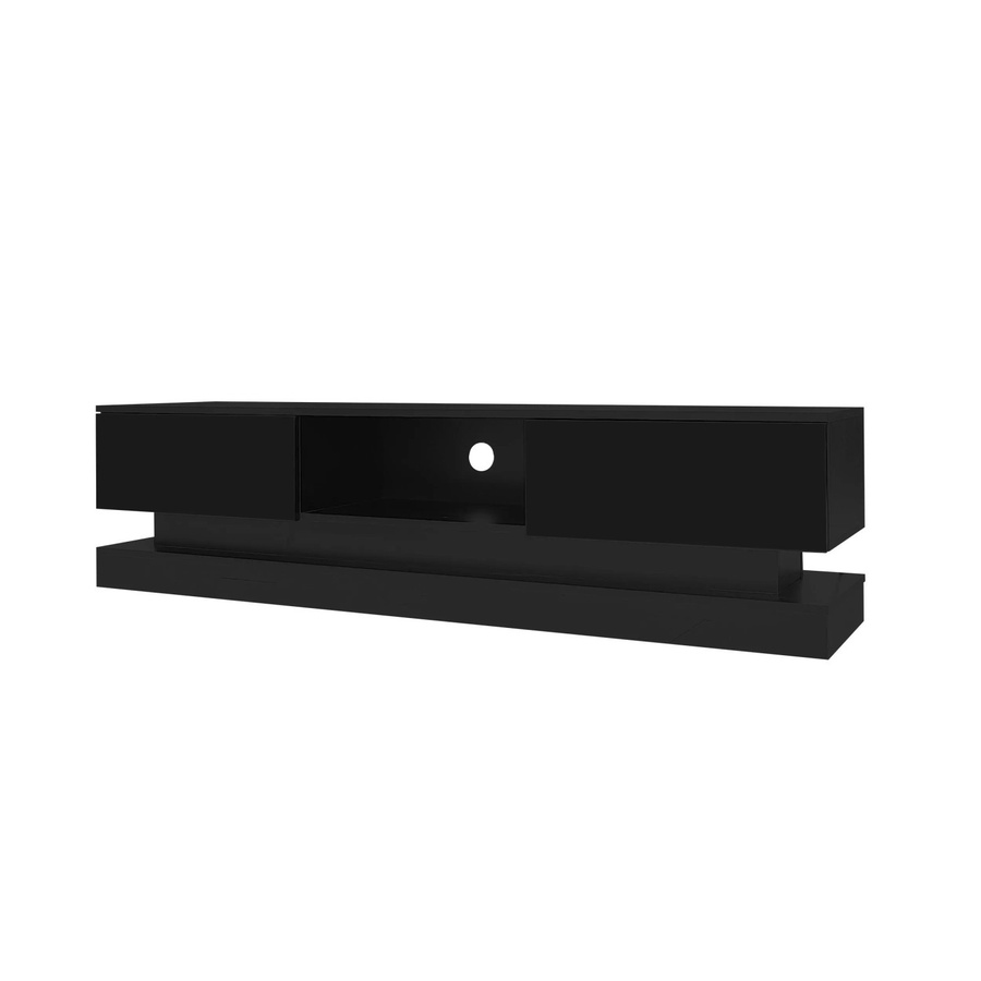 okwish TV Schrank in Schwarz mit LED-Schubladen und App-Steuerung, modern und glänzend, B/T/H: 160 x 35 x 40,5 cm - Bild 2