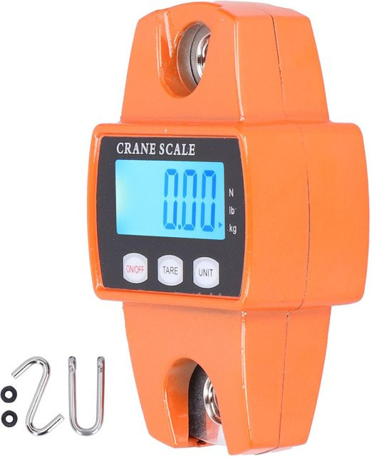 TOMTOP JMS Digitale Hängewaage mit LCD-Display, Tragbare Mini-Kranwaage bis 300 kg, Grau/Orange - Bild 1