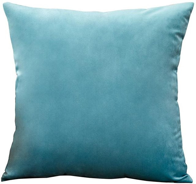 CANIRICA Samt Kissenbezug in Blau und Türkis, quadratisches Dekokissen für Sofa und Bett, B/T/H: 40 x 40 x 40 cm - Bild 1