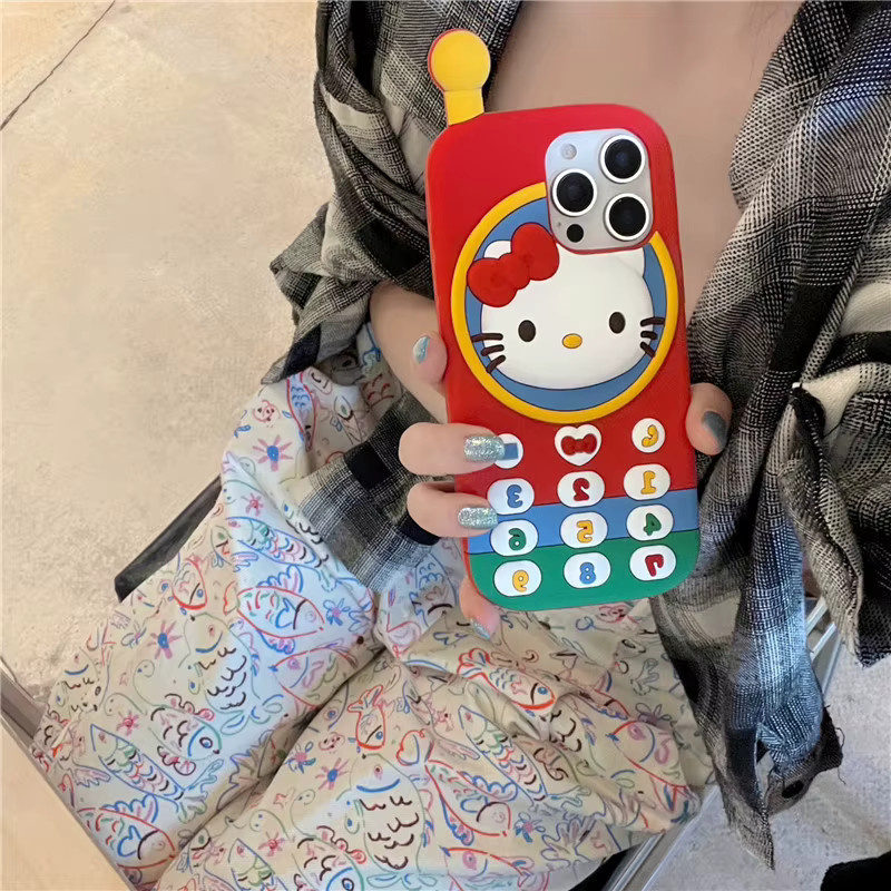 Stoßfeste Hello Kitty Handyhülle im 3D Cartoon Design für Apple iPhone 17 16 15 14 13 12 Pro Max Plus und 17 Pro - Bild 5