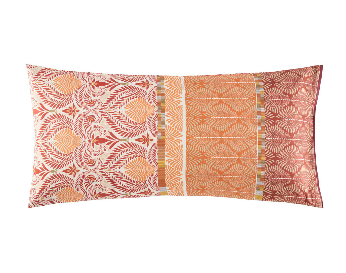 Bassetti Satin Kissenhülle NAIROBI in Rot und Orange, quadratisch, 65 x 65 cm - Bild 1