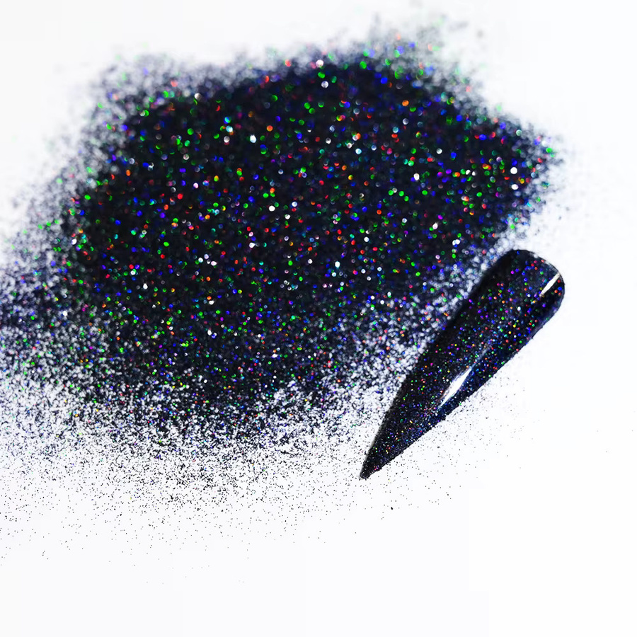 MAFANAILS Nagelglitzer, 10 g, schwarz, weiß, holografisch, glänzend - Bild 2