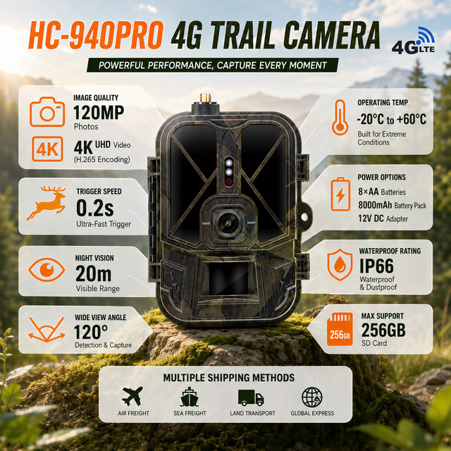 Suntekcam 4K 4G Jagdkamera mit APP-Steuerung, 8000mAh Li-Akku und 120° Sichtfeld zur Wildtier-Detektion - Bild 1
