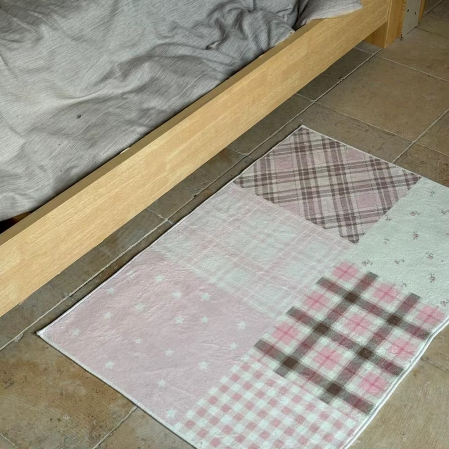 VIKAMA Ins Wind Bunter Teppich im Patchwork-Design, rutschfest und verschleißfest, nordischer Landhausstil für Wohnzimmer, Schlafzimmer oder Flur, Mehrfarbig - Bild 2