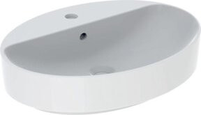Geberit Aufsatzwaschtisch VariForm aus Keramik, Farbe: Weiß, Form: Oval, B/T: 60 x 45 cm - Bild 1