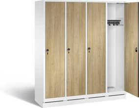 C+P Garderobenschrank Evolo in Verkehrsweiß mit Front in Eiche Sereno, H x B x T: 180 x 159 x 50 cm - Bild 1
