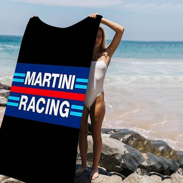 M-Martini Racing Badetuch aus Mikrofaser für Kinder in Weiß und Schwarz, Breite: 101 cm, Höhe: 183 cm - Bild 1