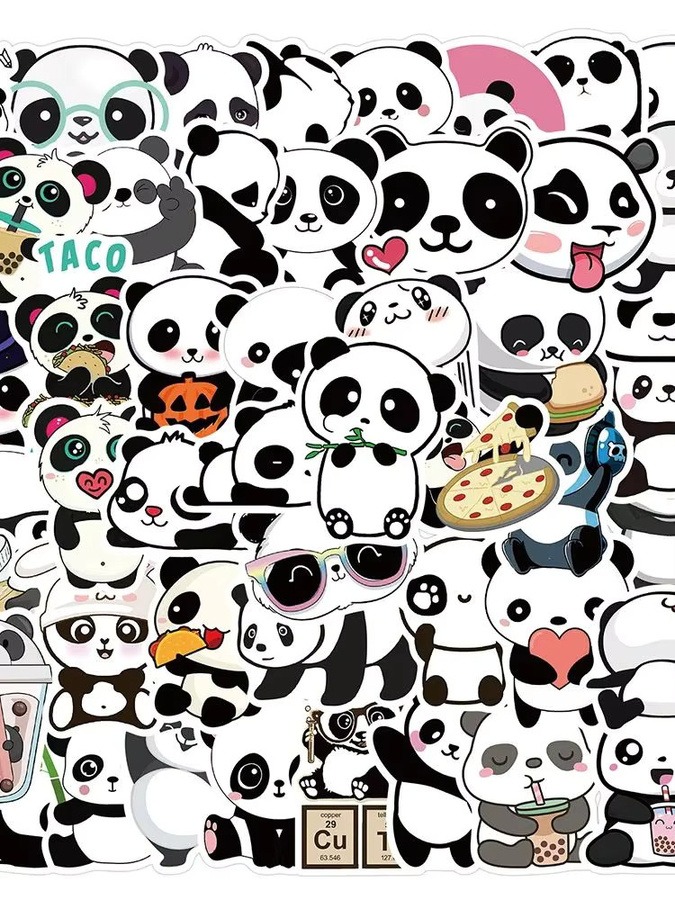 GOGOTU Panda Cartoon Tier Aufkleber, 50-teiliges Set - Bild 4