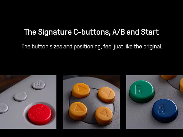 8BitDo N64 2.4G Wireless Gaming Controller mit Hall-Effekt und Adapter für N64 und PC, Grau - Bild 4