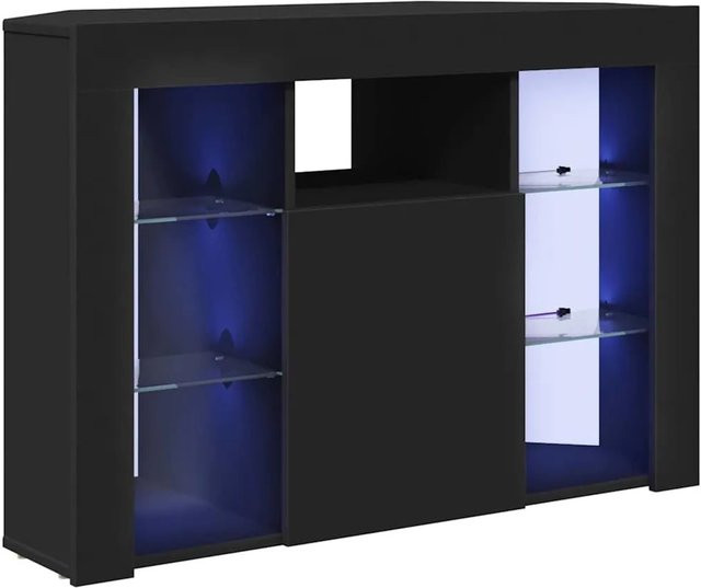 vidaXL Eck-LED-TV-Schrank in Schwarz mit integrierter Beleuchtung, Breite: 100 cm, Tiefe: 40 cm, Höhe: 68 cm - Bild 1