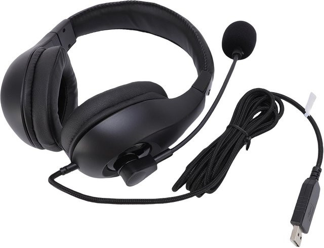 DIYelecs USB Headset mit Schwanenhals-Mikrofonarm und Rauschunterdrückung in Schwarz - Bild 1