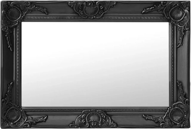 vidaXL Wandspiegel im Barock-Stil in Schwarz, B: 60 cm, H: 40 cm - Bild 1