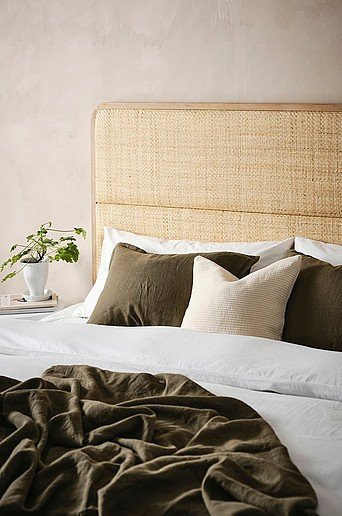 Jotex Kopfteil BYRUM aus Massivholz mit Rattan in modernem Design, Breite: 165 cm - Bild 1