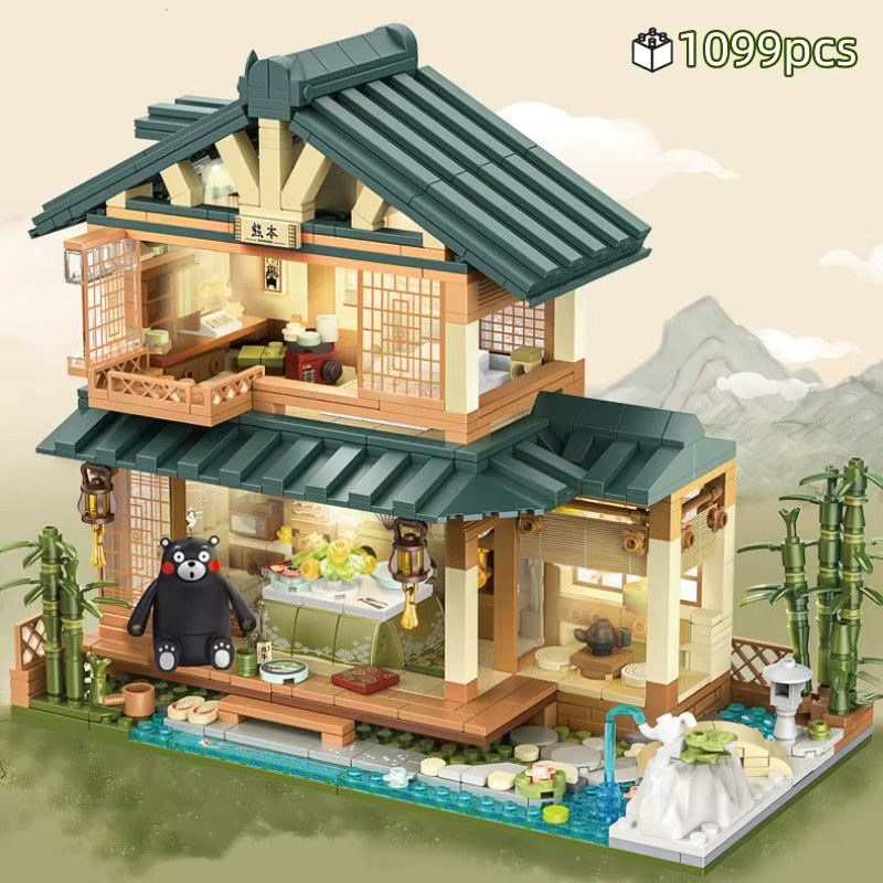HUATEC Bärenhaus-Modell, japanische Architektur-Bausteine, 1099 Teile - Bild 3