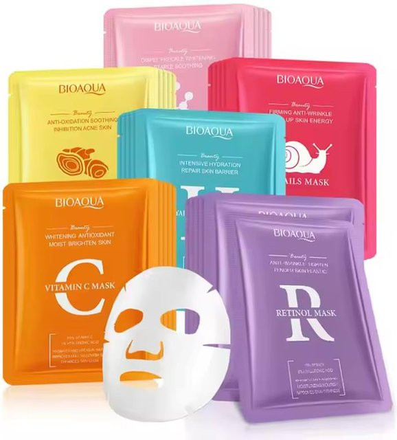 BIOAQUA Gesichtsmaske mit Hyaluronsäure und Retinol, 10 Stück - Bild 1