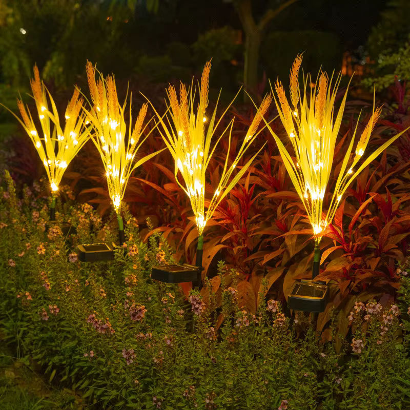 2er-Set Solar LED Weizenohr Lampen wetterfest für die Garten- und Hofdekoration - Bild 5