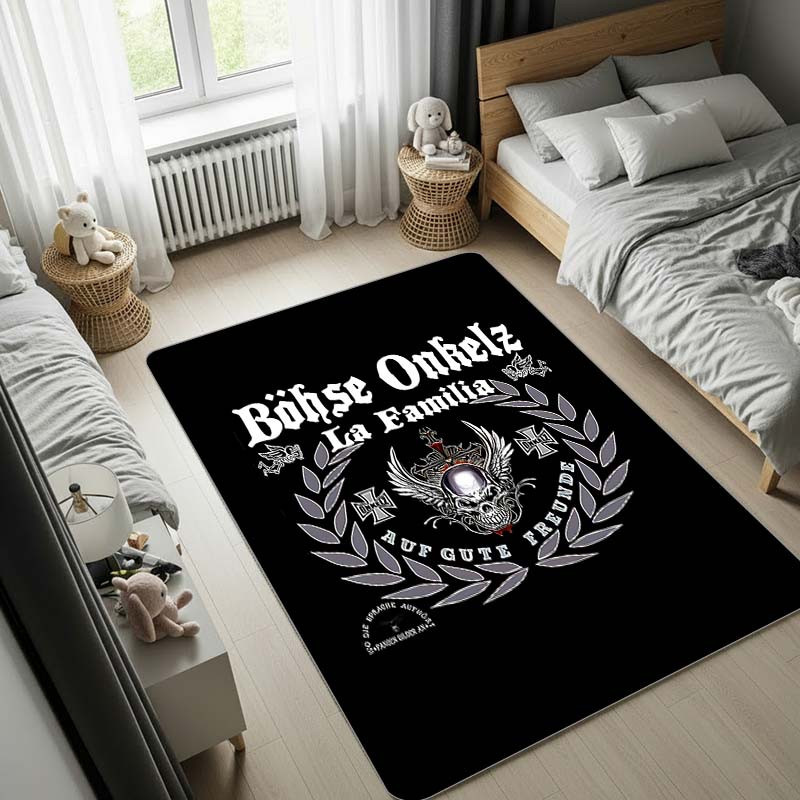 Böhse Onkelz Teppich Schwarz, Waschbarer Musikteppich aus Polyester, B/B: 60 x 90 cm - Bild 1