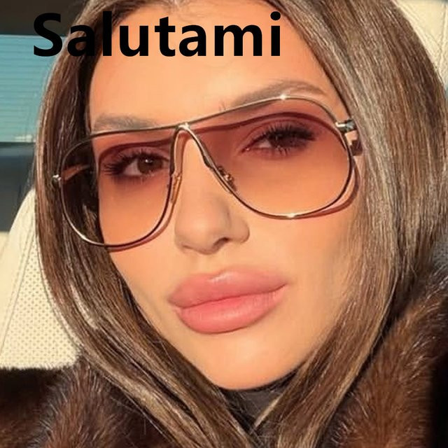 Salutami Sonnenbrille, Vollrand, Rosa, Damen, Metall, Übergroße Farbverlauf-Sonnenbrille - Bild 1