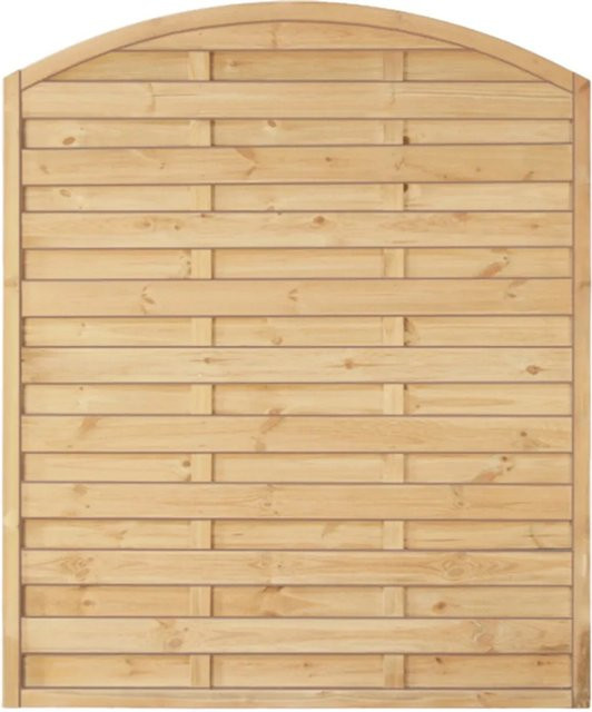 T & J Sichtschutzzaun Maxi-Bogen-Serie aus kesseldruckimprägniertem Holz in Grün, B: 150 cm, H: 180/160 cm - Bild 1