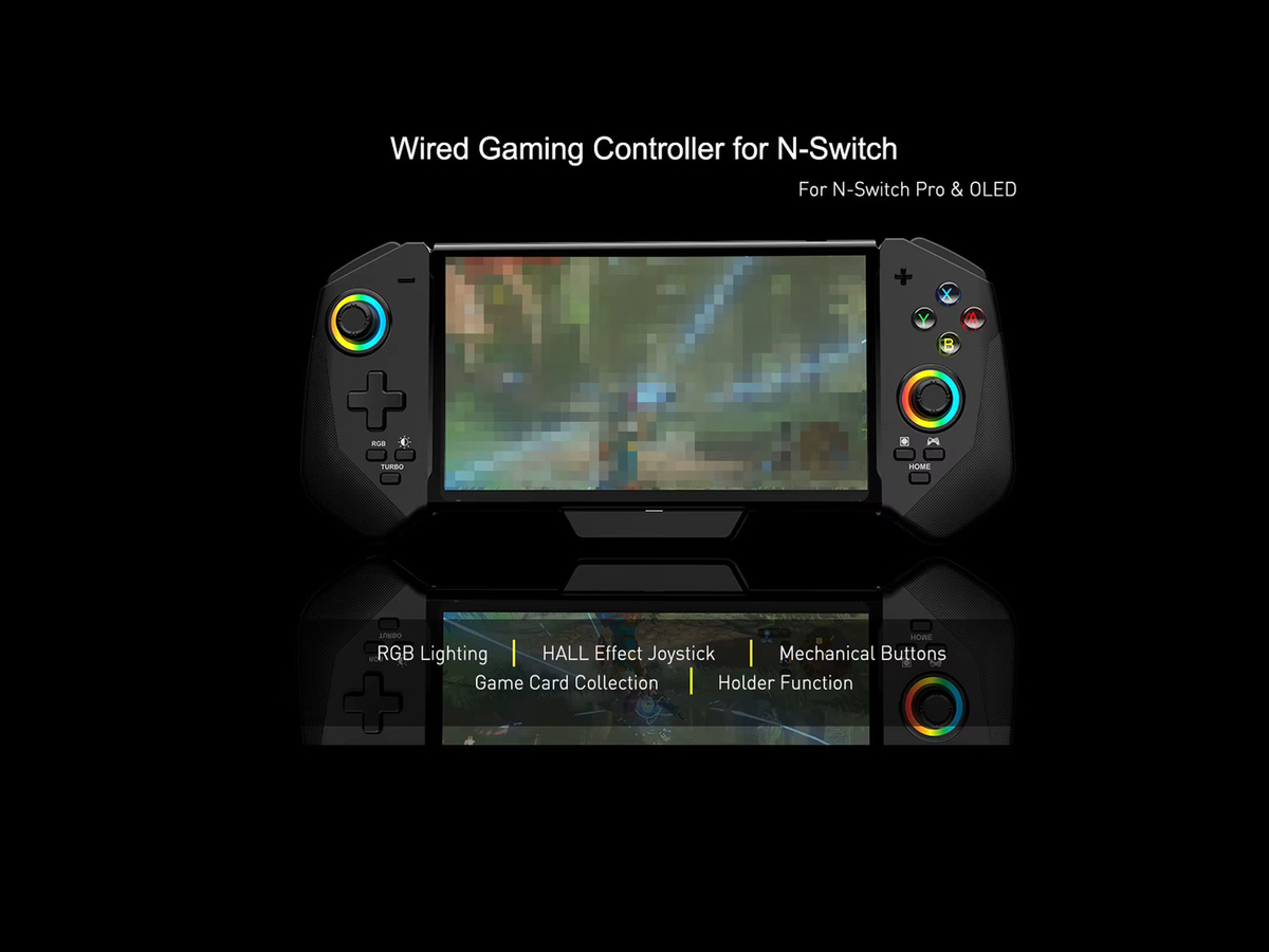 STORM WYRM Kabelgebundener Gaming-Controller für Nintendo Switch Pro & OLED in Schwarz mit Hall-Effekt-Joystick und mechanischen Tasten 7047 - Bild 3