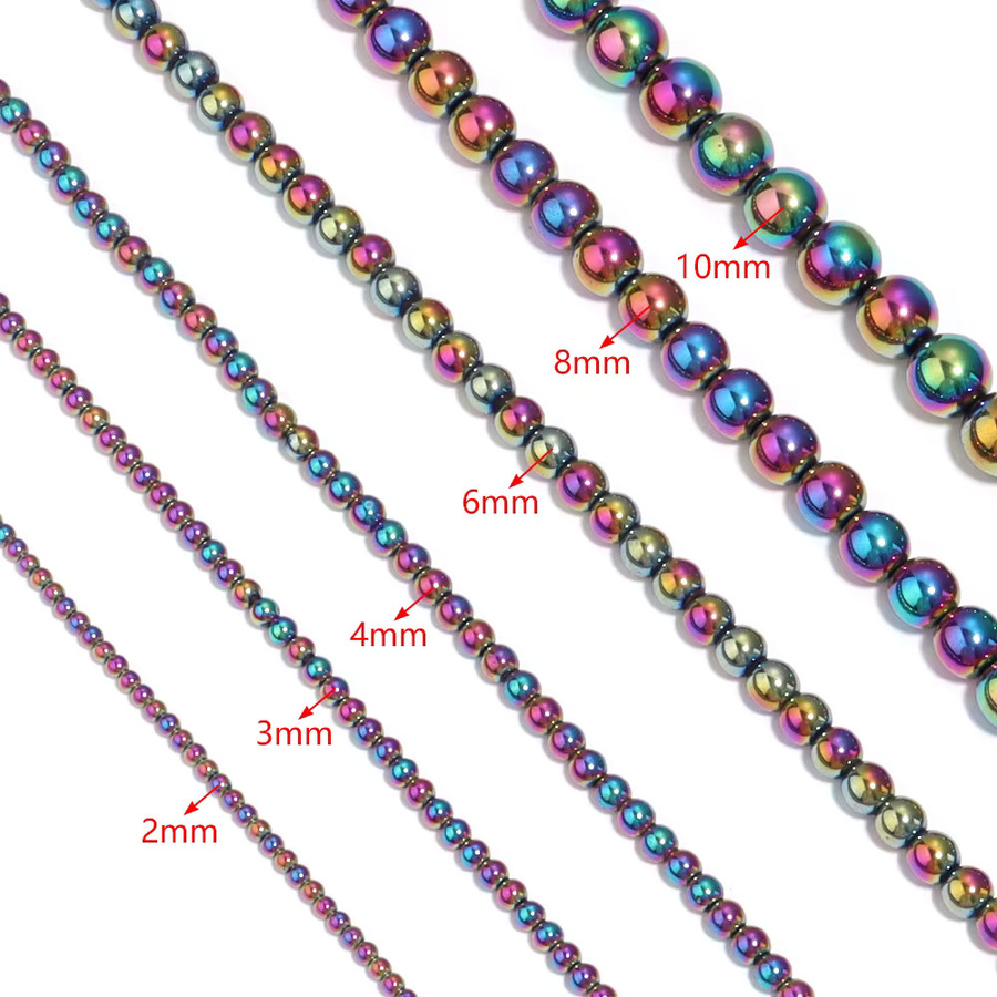 Hämatit Steinperlen, bunt, rund, Unisex - Bild 2