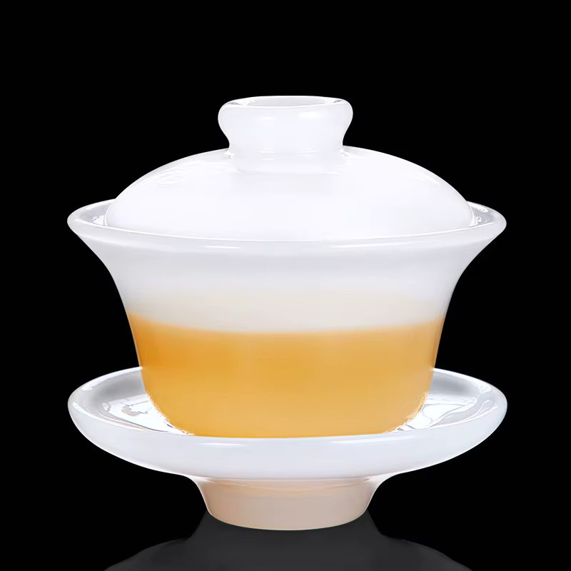 Tianquan Weiße Jade Porzellan Gaiwan Tee-Schüssel in Weiß für Chinesisches Kungfu Tee-Set - Bild 2