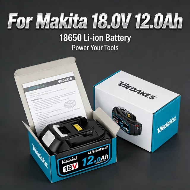 Viedakes Li-Ion Akku Schwarz kompatibel mit Makita 18V Lithium-Akku 8-12Ah - Bild 1