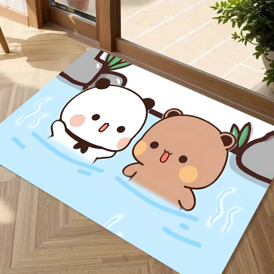 Yier Bubu Bodenmatte mit Cartoon Bären-Motiv rutschfest für Wohnzimmer, Küche oder Bad - Bild 2