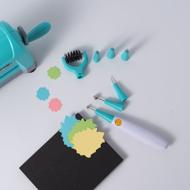 All-in-One-Werkzeugset zur Papierformung mit Stanzbürste und Blumenformtablett in Weiß - Bild 1